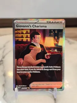 Pokemon TCG Giovanni's Charisma 204/165 Sv: Scarlet & Violet 151 Holo LP (SIR) - Image 1