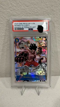 One Piece Manga Alternate Art Monkey D. Luffy OP11-118 English Edition PSA 9 - Image 1