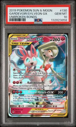 2019 POKEMON SUN & MOON UNBROKEN BONDS #130 GARDEVOIR & SYLVEON GX PSA 10 - Image 1