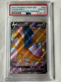 Pokemon Charizard V SWSH050 Champion's Path Promo PSA 10 - Image 1