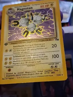 Magneton 11/62 Fossil Holo 1st Edition Pokemon TCG - Image 4