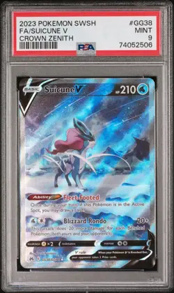 2023 POKEMON SWORD AND SHIELD CROWN ZENITH #GG38 FA/SUICUNE V PSA 9 - Image 1