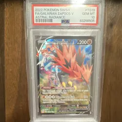Pokemon Galarian Zapdos V TG19/30 Astral Radiance Trainer Gallery PSA 10 200 HP - Image 1