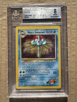 2000 Pokemon Gym Heroes Unlimited Misty's Tentacruel #10 Holo BGS 8 - Image 1