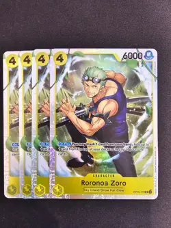 4x OP15-113 Roronoa Zoro SR Playset One Piece TCG Adventure on Kami's Island Eng - Image 1