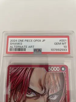 SHANKS LEADER ALTERNATIVE OP09-001 PSA 10 GEM MINT ONE PIECE JAP 2024 - Image 2