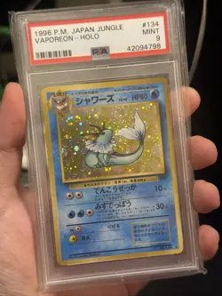 Vaporeon Holo Rare No.134 Jungle Japanese Pokemon Card Vintage - Image 1
