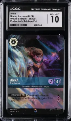 2024 DISNEY LORCANA #217/204 ANNA CGC 10 GEM MINT - Image 1