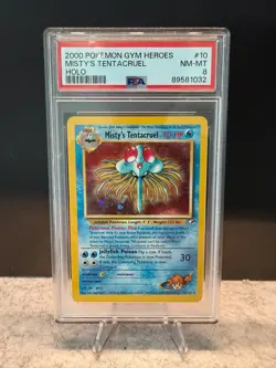 Pokemon Misty's Tentacruel Holo Rare Card 10/132 Gym Heroes PSA 8 - Image 1