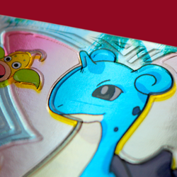 LAPRAS (LAPLACE)--JAPANESE MEIJI EMBOSSED PROMO FOIL POKEMON CARD - Image 3