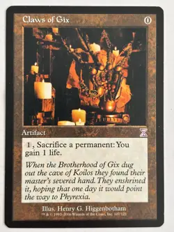 Claws of Gix Time Spiral Time Shifted MTG Magic the Gathering Artifact Card - Image 1