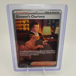 GIOVANNI'S CHARISMA Scarlet & Violet POKEMON Full-Art Holo Trading Card 204/165 - Image 3