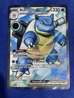 Blastoise ex Full Art NM 184/165 Scarlet & Violet 151 Pokemon Card - Image 1