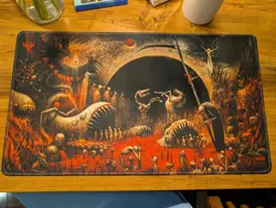 MTG Seb McKinnon Damnation Stitched Playmat Signed Kickstarter - Image 1
