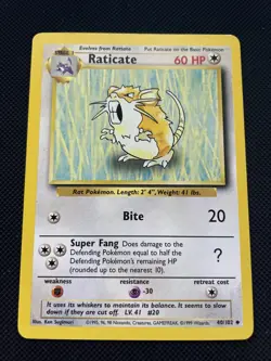 RATICATE / RATTATAC UNCO - POKEMON 40/102 BASE SET EXCELLENT ENGLISH - Image 1