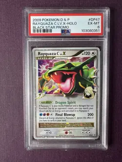 2009 POKEMON DIAMOND & PEARL BLACK STAR PROMO #DP47 RAYQUAZA C LV.X-HOLO PSA 6 - Image 1