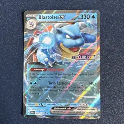 Pokemon Blastoise ex 030/142 Stellar Crown SV Double Rare Stellar Crown Stamp - Image 1