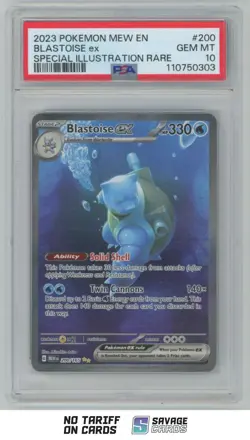 2023 Pokemon Scarlet & Violet 151 Special Illustration Blastoise ex PSA 10 - Image 1