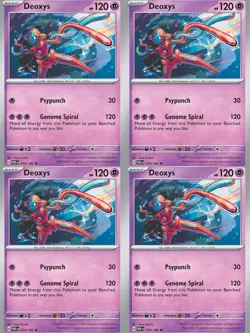 4x Deoxys Pokemon S/V Paradox Rift 074/182 Holo Rare TCG Playset NM - Image 1