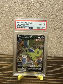 2021 Pokemon Sword & Shield battle Styles #155 Full Art Tyranitar V PSA 10 Gem - Image 1