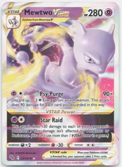 Mewtwo VSTAR Ultra Rare Pokemon GO PGO Psychic Holo 031/078 NM - Image 1