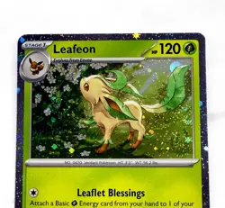 Pokemon TCG Leafeon 005/131 Prismatic Evolutions PERFECT Cosmos Holo Rare - Image 4