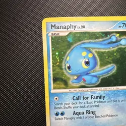 2007 Pokemon Diamond & Pearl Manaphy Holo #9/130 Heavy Play with Swirls - Image 2