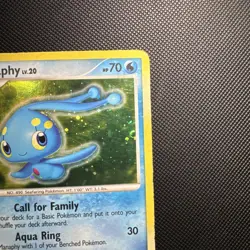 2007 Pokemon Diamond & Pearl Manaphy Holo #9/130 Heavy Play with Swirls - Image 3