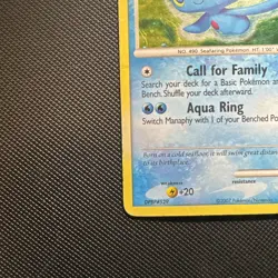 2007 Pokemon Diamond & Pearl Manaphy Holo #9/130 Heavy Play with Swirls - Image 4