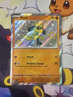 Riolu 173/091 - Pokemon TCG SV: Paldean Fates - Holo Shiny Rare (NM) - Image 1
