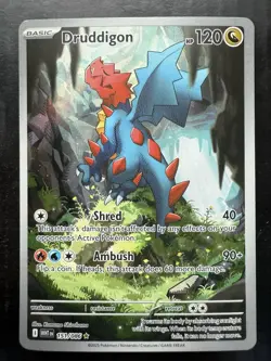 Pokemon Druddigon 151/086 Sv: White Flare Holo Rare Illustration (NM) - Image 1