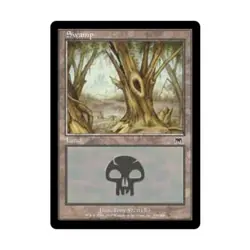WOTC MtG Onslaught Swamp #339 (C) (Foil) EX - Image 1