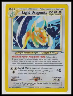 Pokemon Neo Destiny Light Dragonite 014/105 Holo NM - Image 1