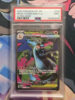 Mega Charizard X Ex Pokemon Pfl En-Phantasmal Flames 109 NM PSA 9 - Image 1