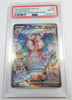 PSA 8 NM MINT 2023 Pokemon 233/091 SIR Rare Charizard EX Obsidian Flames #57212B - Image 1