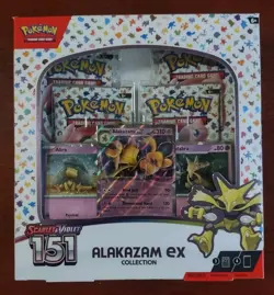 Pokemon TCG Scarlet and Violet - 151 Alakazam ex Collection Box - 4 Packs 820650855269 - Image 1