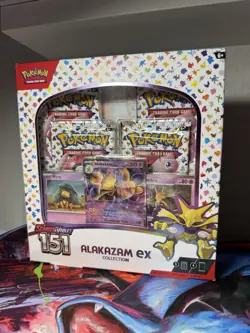 Pokemon TCG Scarlet and Violet - 151 Alakazam ex Collection Box - 4 Packs 820650855269 - Image 1