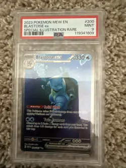2023 POKEMON MEW EN-151 SPECIAL ILLUSTRATION RARE #200 BLASTOISE EX PSA 9 - Image 1