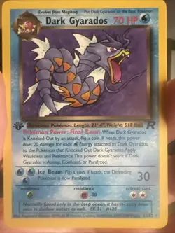 Pokemon *RARE* Dark Gyarados 25/82 1st Edition Team Rocket Non-Holo 1995 - Image 1
