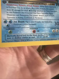 Pokemon *RARE* Dark Gyarados 25/82 1st Edition Team Rocket Non-Holo 1995 - Image 2