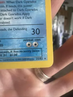 Pokemon *RARE* Dark Gyarados 25/82 1st Edition Team Rocket Non-Holo 1995 - Image 3