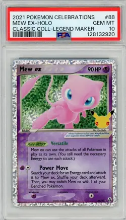 2021 Pokemon Celebrations Classic Coll. Legend Maker #88 Mew Ex Holo PSA 10 - Image 1
