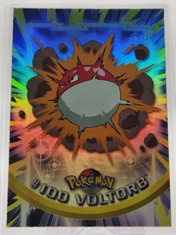 Topps Pokemon - Voltorb #100 - Topps Series 2 - Rainbow Foil🌈 - Blue Logo - Image 1