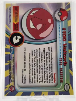 Topps Pokemon - Voltorb #100 - Topps Series 2 - Rainbow Foil🌈 - Blue Logo - Image 2