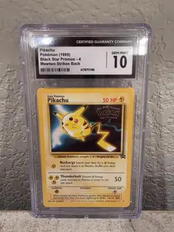 1999 Pokemon Pikachu Promo #4 Black Star CGC 10 Gem Mint Movie Mewtwo Strikes... - Image 1