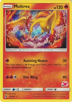 Moltres #038/214 (Lost Thunder) Battle Academy *Stamped #46 Promo* Pokemon NM - Image 3