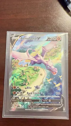 Pokemon TCG Aerodactyl 1/62 Fossil Holo Rare Unlimited 60 HP Stage 1 Wing Attack - Image 1