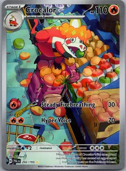 Crocalor 202/193 SV02: Paldea Evolved Pokemon TCG Illustration Rare NM - Image 1