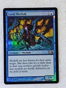 MTG Coral Merfolk FOIL #47 Magic 2010 (M10) Magic Gathering Card NM - Image 2