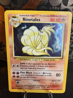 Ninetales 12/102 Base Set Holo Rare Unlimited LP Pokemon TCG VINTAGE - Image 1